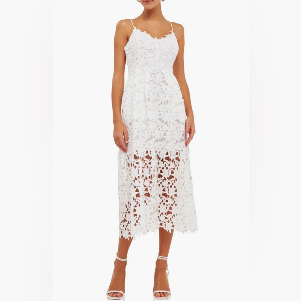 Endless Rose Lace Spaghetti Strap Midi Dress
